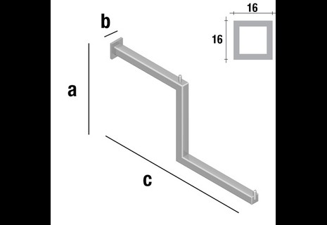 broche a gradino tubo quadro 